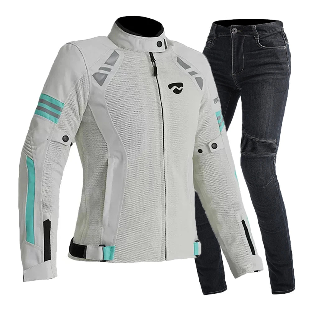 Motorcycle Suit Summer Chaqueta Moto Mujer Fall Prevention Motorcycle Clothes Wear Resistant Chamarra Motociclista Breathable Mo