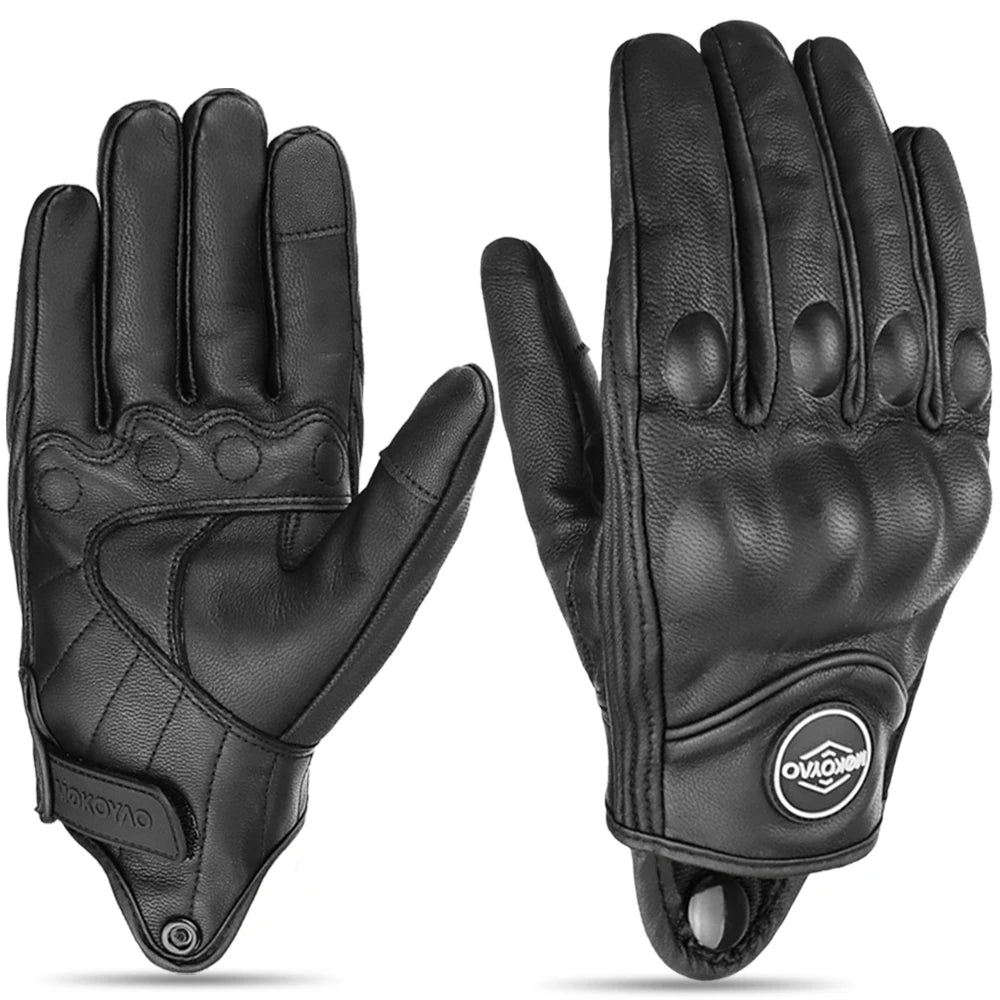 Goat Leather Motorcycle Gloves Men Women Retro Spring Summer Motorbike Waterproof Motocross Racing Street Riding Gloves