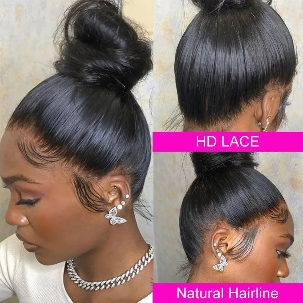 36Inch Straight HD Lace Front Wig 360 Full Lace Wig 13x4 13x6 HD Lace Frontal Human Hair Wig For Women Pre Plucked 220% Density