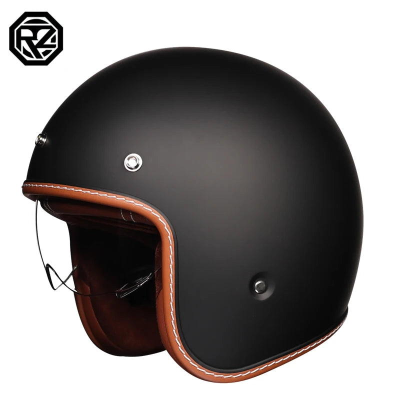 ORZ adult motorcycle helmet retro cruise 3/4 motorcycle half helmet with sun visor DOT approved