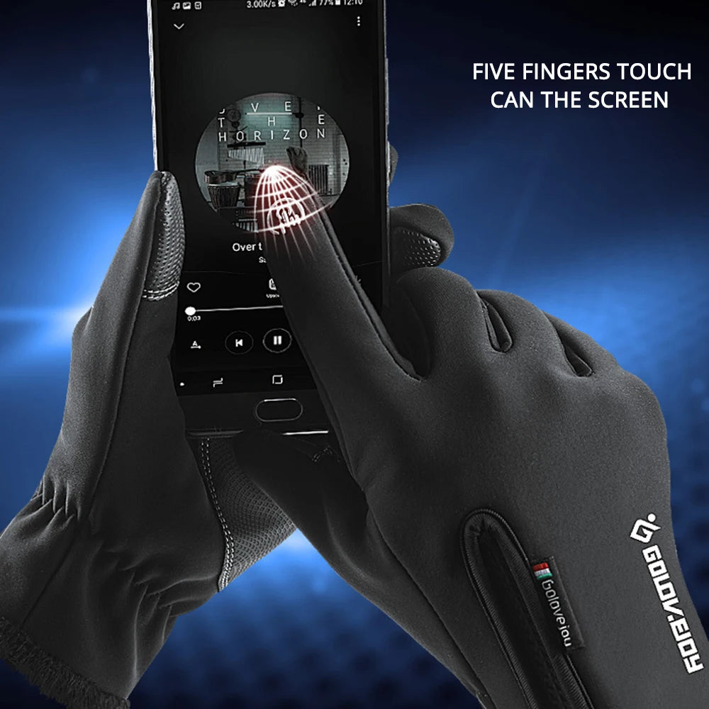 Motorcycle Gloves Moto Gloves Winter Thermal Fleece Lined Winter Water Resistant Touch Screen Non-slip Motorbike Riding Gloves