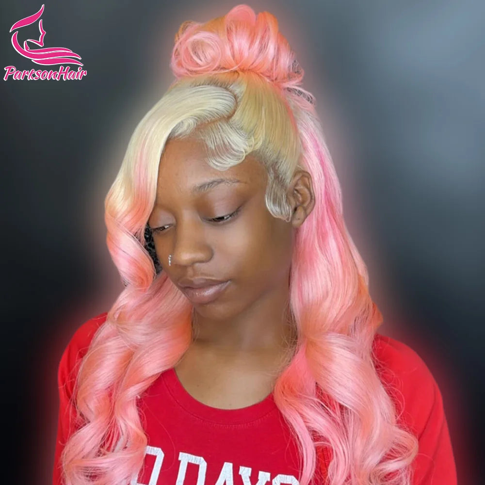 Blonde 613 Colored Pink 13x4 13x6  Lace Front Human Hair Wig  For Women Pre-Plucking Brazilian Body Wave Ombre Lace Frontal Wigs