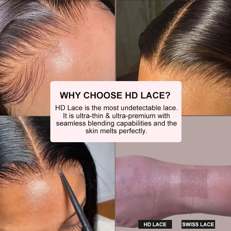 Eva 13x6 HD Lace Full Frontal Wig Silky Straight 180% Pre Plucked HD Lace Wig Invisible HD Lace Melt Skins Glueless Closure Wig
