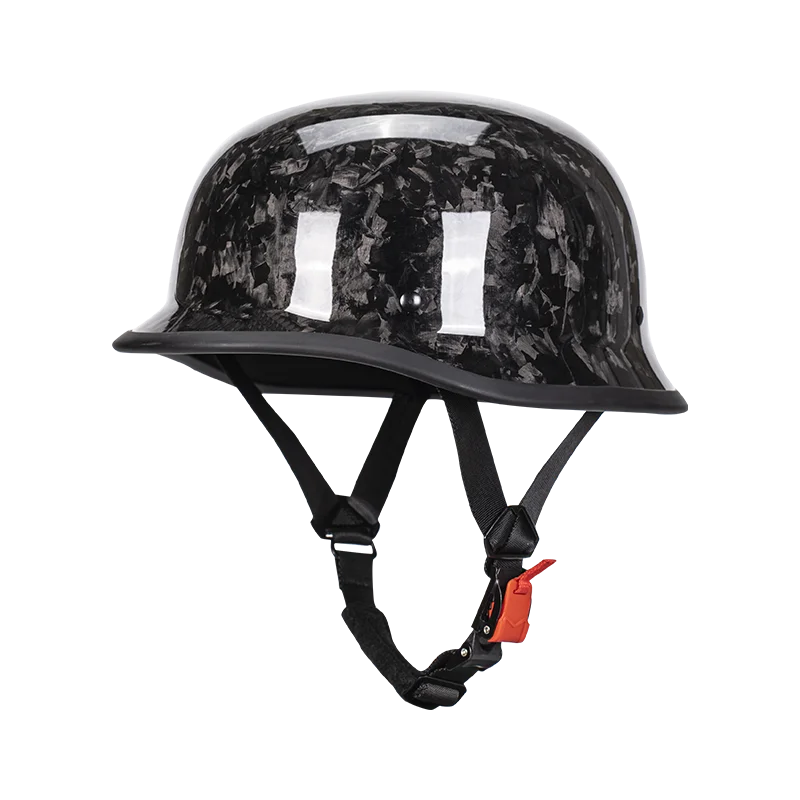 New German Helmet Vintage Forging Matt Black Cruise Motorcycle Pedal Half Helmet Motorcycle Men Women Riding Halley Big Size