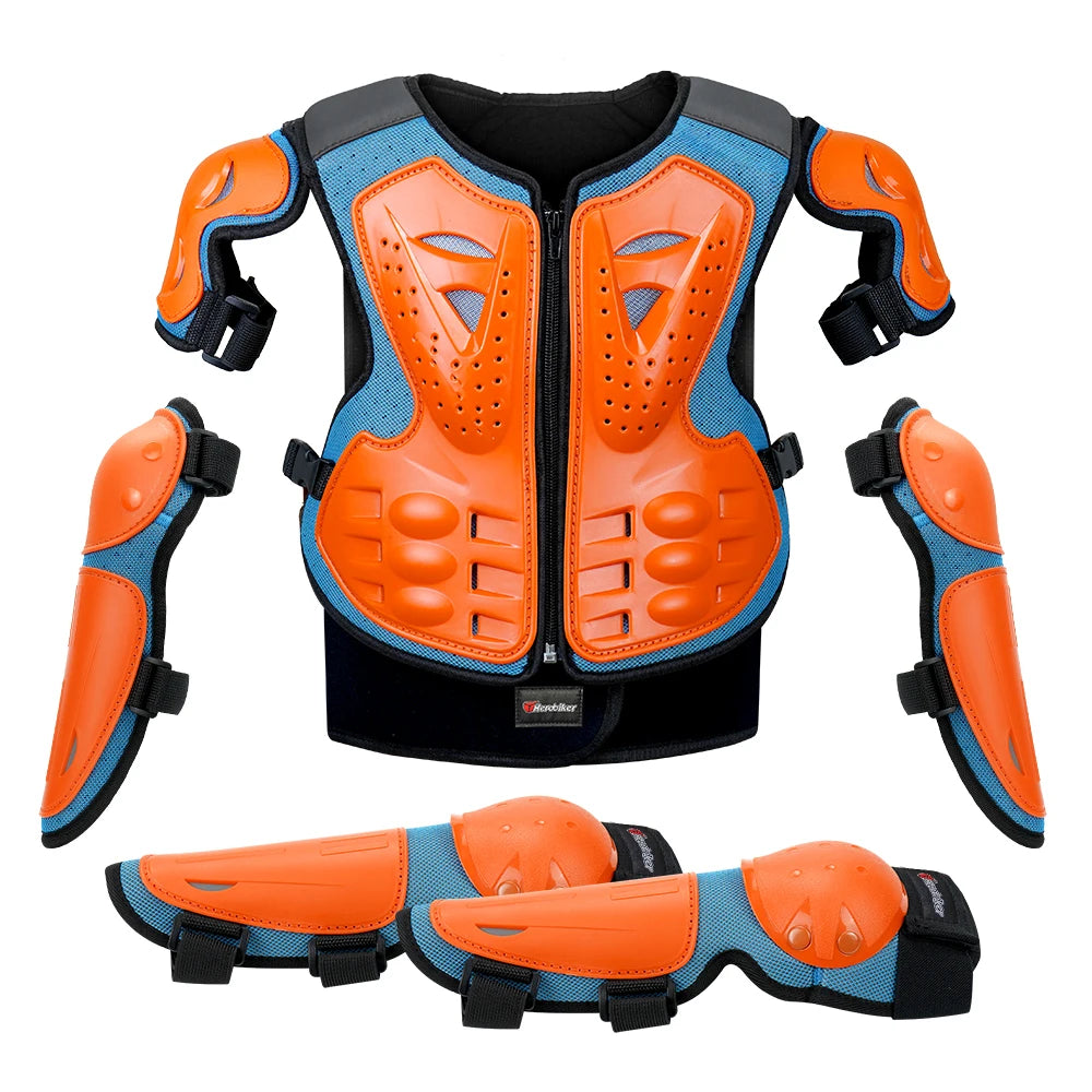 Motorcycle Armor Vest Protection Motocross Body Armor Jacket Protective Armors Riding Kneepads Moto Full Armor Children