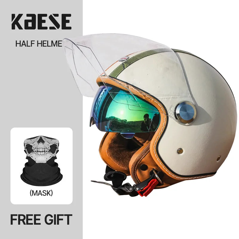 Handmade leather dot certified helmet helmet motorcycle for men for fall and winter seasons capacete de moto masculino
