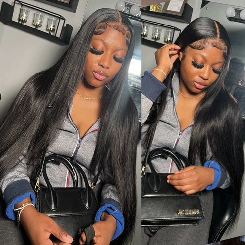 30 40 Inch 200 Density Long Straight 13x4 13x6 Full Frontal 360 HD Transparent Lace 7x6 Glueless Remy Human Hair Pre plucked Wig