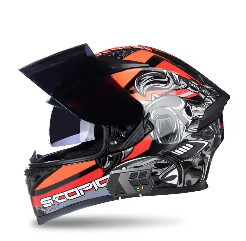 JieKai motorcycle helmet motocross full helmet with Bluetooth earphones for men women all season casco moto cascos para moto