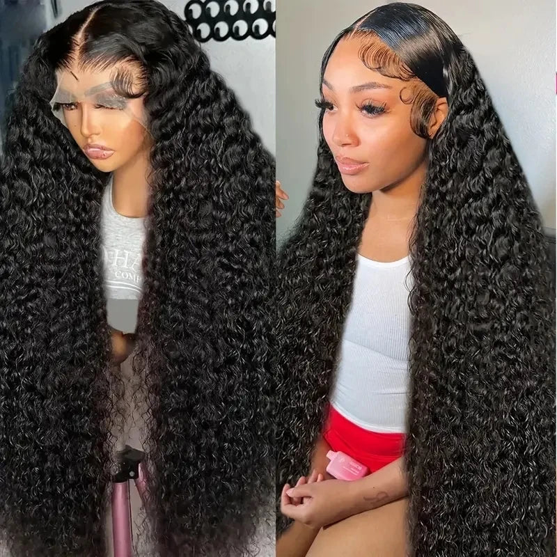 40 Inch Brazilian Human Hair 200 Density 13x6 Lace Front Human Hair Curly Wig For Women Pre Plucked13x4 Hd Water Wave Wig