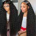 40 Inch Brazilian Human Hair 200 Density 13x6 Lace Front Human Hair Curly Wig For Women Pre Plucked13x4 Hd Water Wave Wig