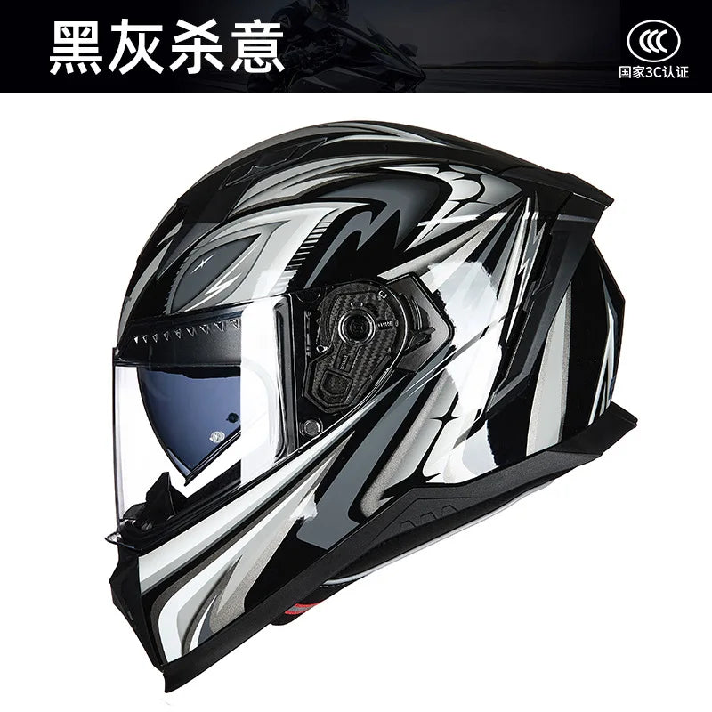 GXT Full Face Motorcycle Helmet 3C Certified Bluetooth Compatible Unisex All Season Riding Safety Helmet