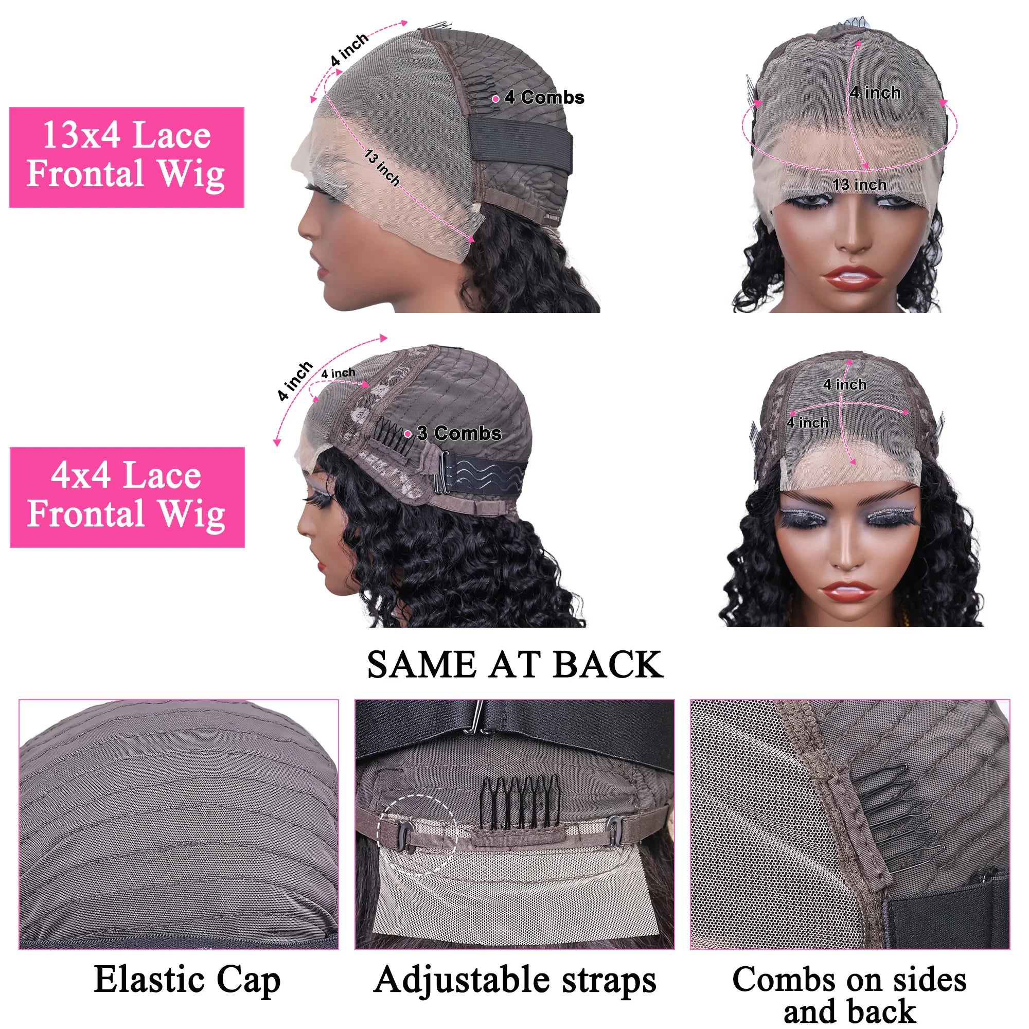 Brazilian Short Bob 100% Human Hair 13x4 Lace Frontal Human Hair Deep Wave 13x4 Lace Front Curly 4x4 Lace Closure Wigs For Women