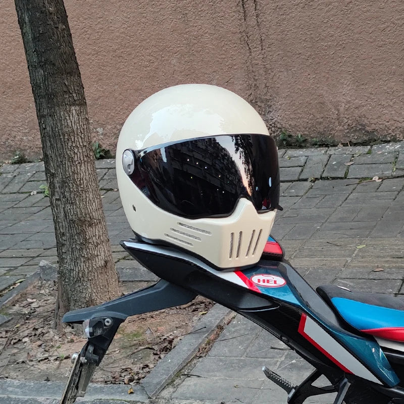 Retro motorcycle helmet ABS Light cruiser full coverage helmet for men and women DOT approved
