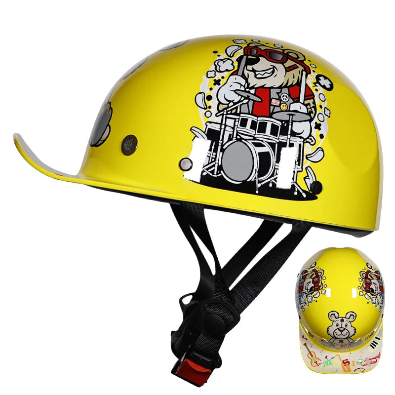 ORZ Children's Vintage Duck Tongue Baseball cap Helmet Skateboard Bike Half Helmet Electric Motorcycle Safety Helmet