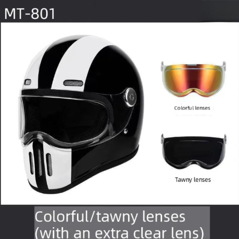 C-Ridng Genuine Carbon Fiber Adventure DOT Certified Modular Design Style Full Face Motorcycle Helmet with Dark Detachable Lens