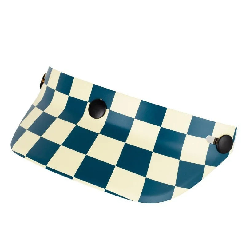 Motorcycle Half Helmet Brim Retro Three-button Locomotive Sunshade Visor Small Helmet Body Lens Accessories