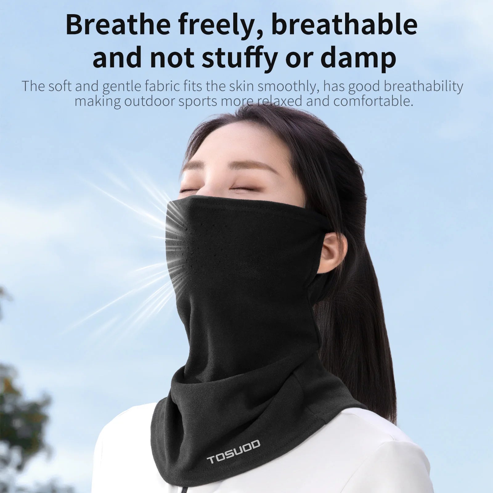 TOSUOD Winter Face Mask Cold-proof Warm Windproof Sweat Releasing Skiing Head Cover Cycling Skating Motorcycle Face Mask