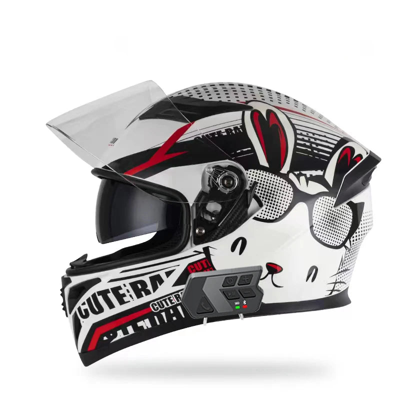 JieKai motorcycle helmet motocross full helmet with Bluetooth earphones for men women all season casco moto cascos para moto