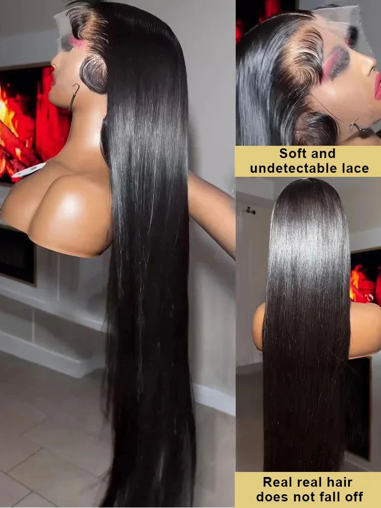 42 Inch13x4 Lace Front Wigs 200% Density 13X6 Lace Front Wig Pre Plucked 5X5 Straight Closure Wigs