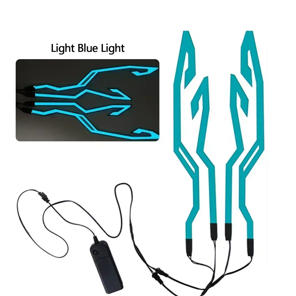 Motorcycle Helmet Light Night Riding Signal Helmet 4 in 1 EL Light 3 Mode Led Helmet Light Strip Decoration Accessories Kit
