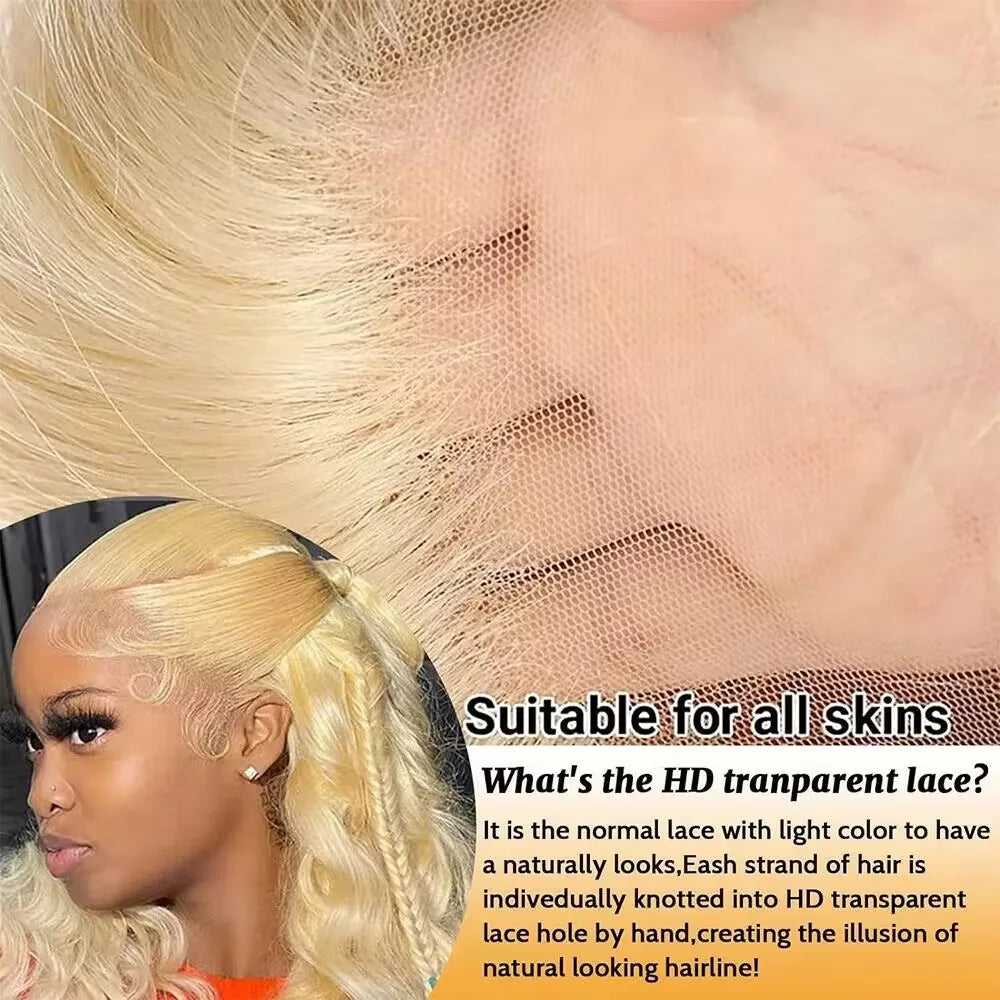 Blonde 613 Body Wave Human Hair Wigs 13x4 Hd Transparent 13x6 Lace Frontal Human Hair Wig Brazilian 220 Density Human Hair Wigs
