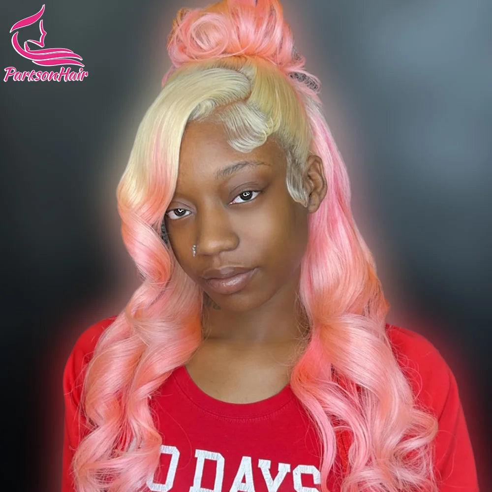 Blonde 613 Colored Pink 13x4 13x6  Lace Front Human Hair Wig  For Women Pre-Plucking Brazilian Body Wave Ombre Lace Frontal Wigs