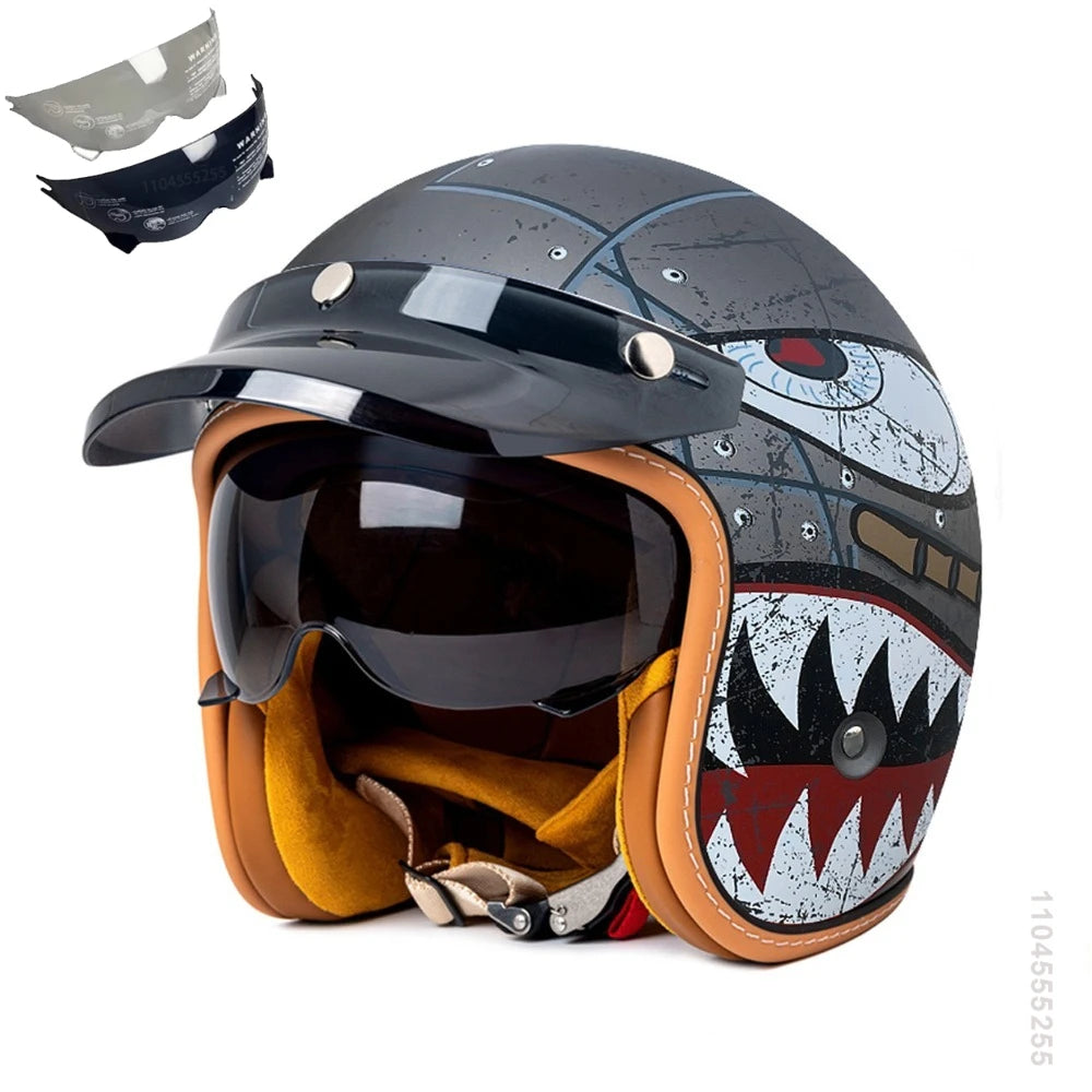 Motorcycle Helmet Open Face Helmet for Men Women Capacete De Moto ABS Material Motorcycle Equipments DOT Certification