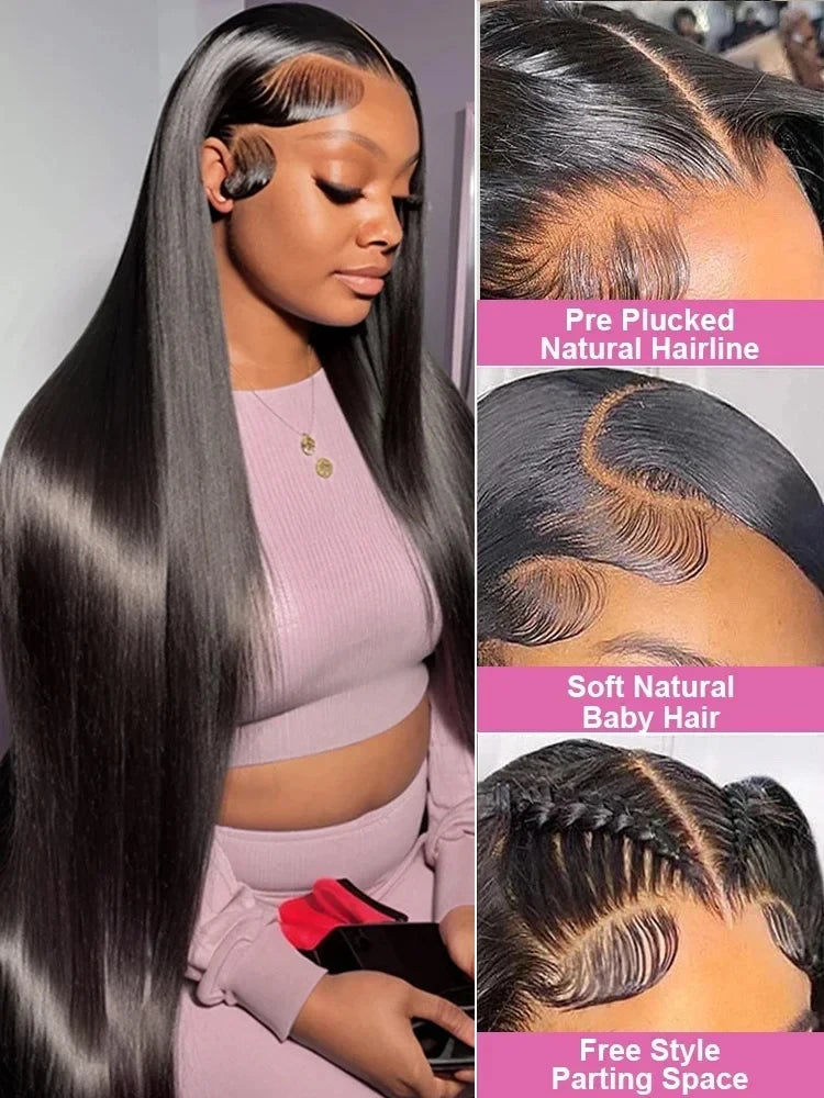 12A Ready To Go Glueless Wigs Pre Cut 13x4 Straight Lace Front Wigs Human Hair HD Transparent 5x5 Lace Closure Wigs for Beginner