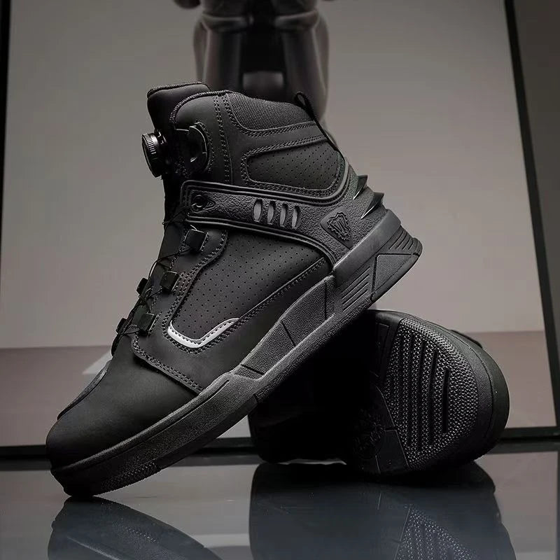 HOT Motorcycle Boots Men Biker Shoes Moto Sneaker Microfiber Leather Adventure Motocross Shoes Anti-slip Motorcycle Equipment