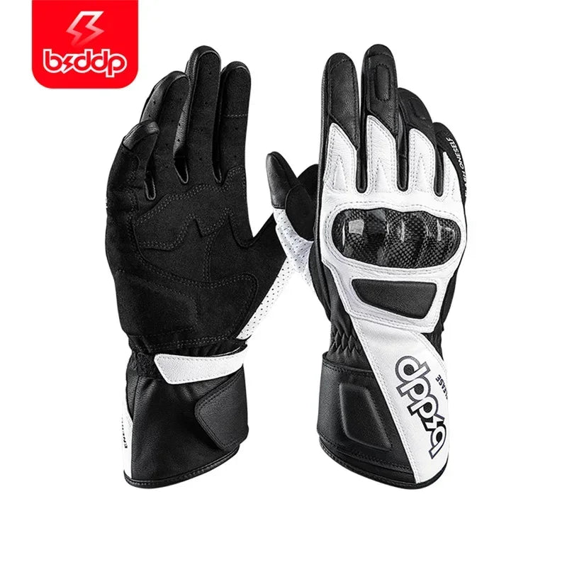 Retro Leather Motorcycle Riding Gloves Touchscreen Offroad Glove Anti-fall & Shock-absorbing Moto Glove Competitive gloves Shell