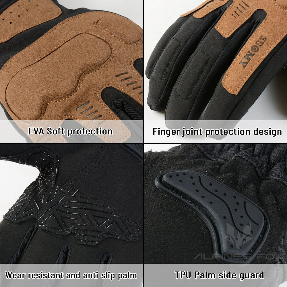 SUOMY Motorcycle Gloves Waterproof Guantes Men Women Motorbike Riding Gloves Windproof Touch Screen Moto Motocross Gloves Winter