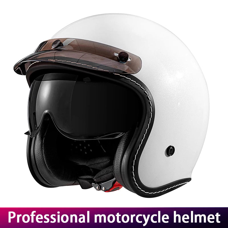 Retro Cruise Motorcycle Helmet Unisex Heavy Bike Riding Half Helmet Motorcycle 3/4 Helmet Vintage Style Cycling Protection