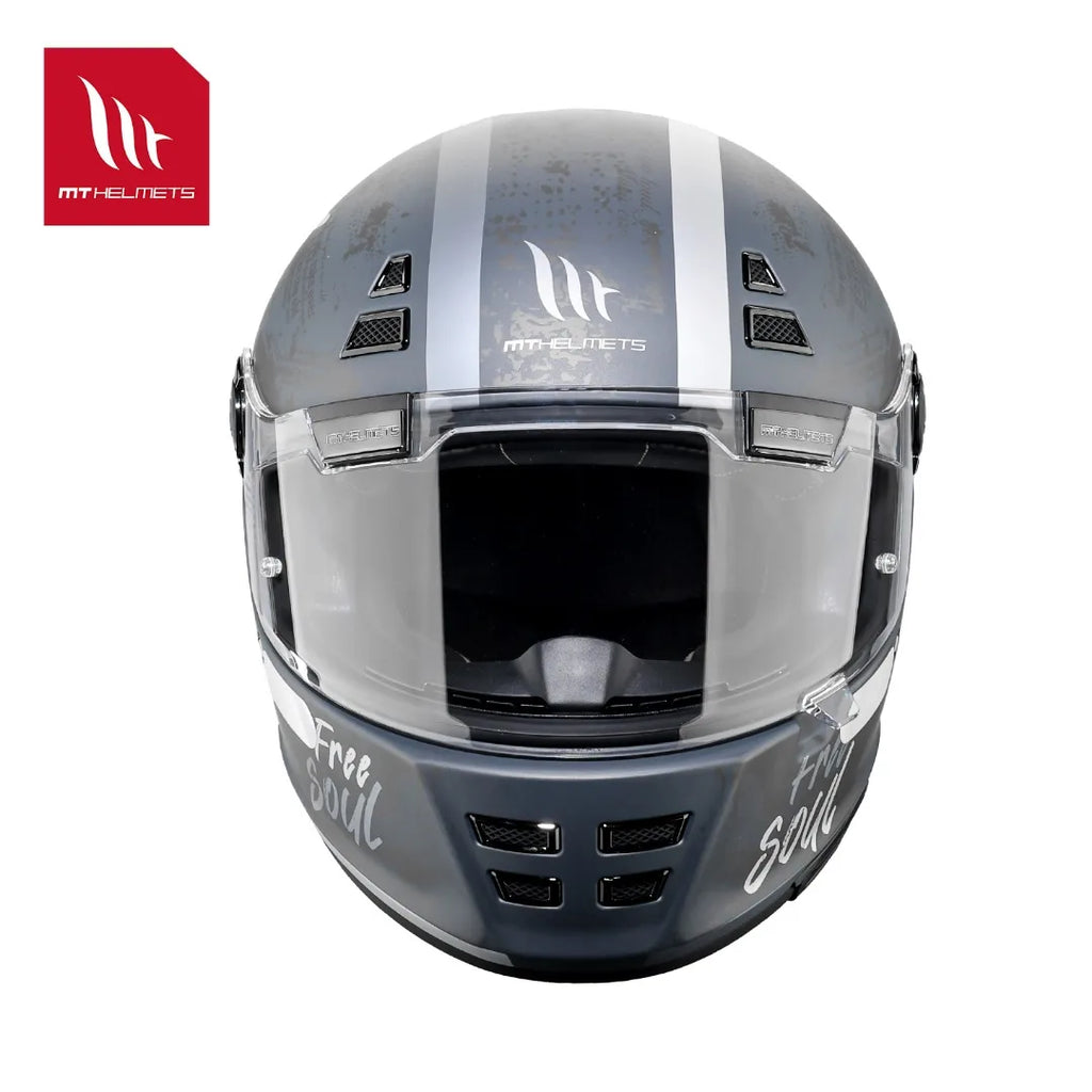 Full Face Helmet Motocross MT JARAMA Double D-ring Buckle Racing Motorcycle Helmets Gloss / Matt Anti-fog Retro V 32 Visor NEW
