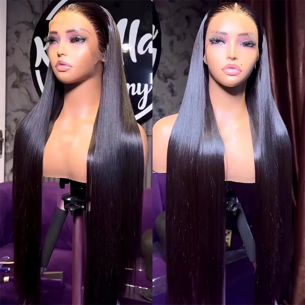 13x4 13x6 HD Transparent Bone Straight Lace Front Wig 200 Density Brazilian Lace Frontal Wigs 7x6 Glueless Max Lace Closure Wigs