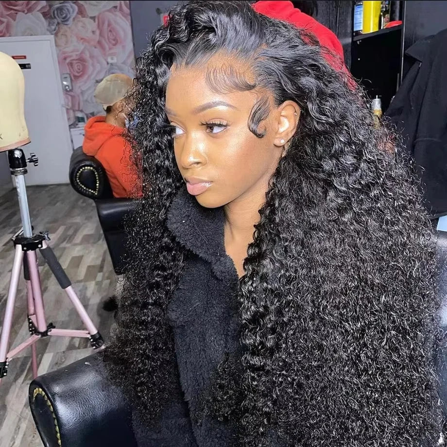 13x4 13x6 Water Wave Curly Human Hair Wig 30 Inch Lace Front Wig Human Hair Deep Wave Frontal Wig Hd Lace Wigs On Clearance Sale