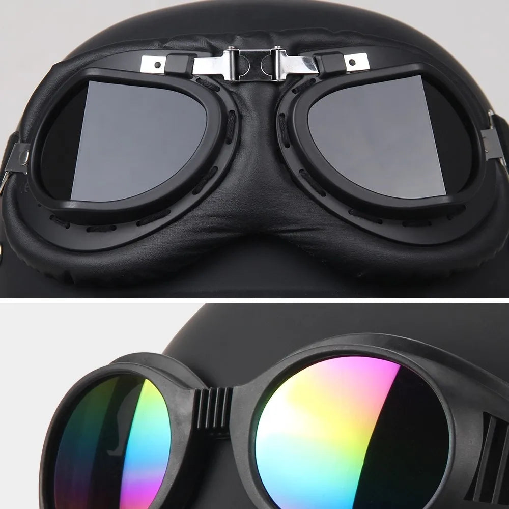 DOT Certification Half Helmet Retro Motorcycle Helmet German Vintage Moto Helmet Fashion Capacete De Moto Men Women Casco Moto