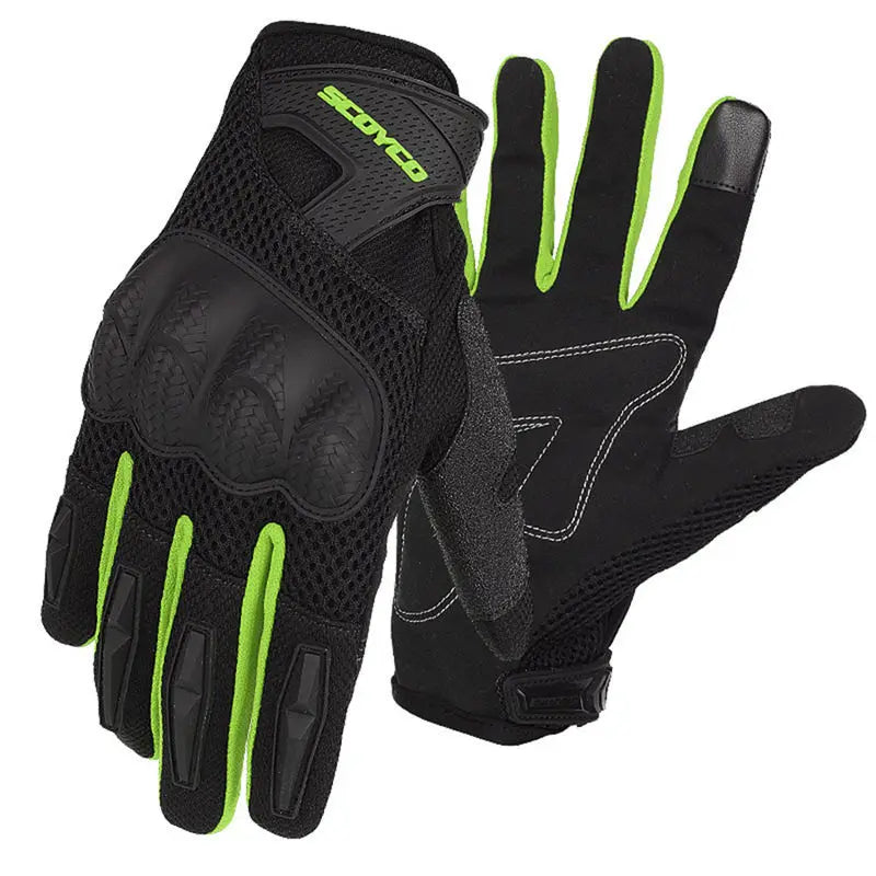 Scoyco Motorcycle Riding Gloves Touch Screen Motorbike Glove Anti-Skid Breathable Moto Bike MTB Cycling Knuckle Protection