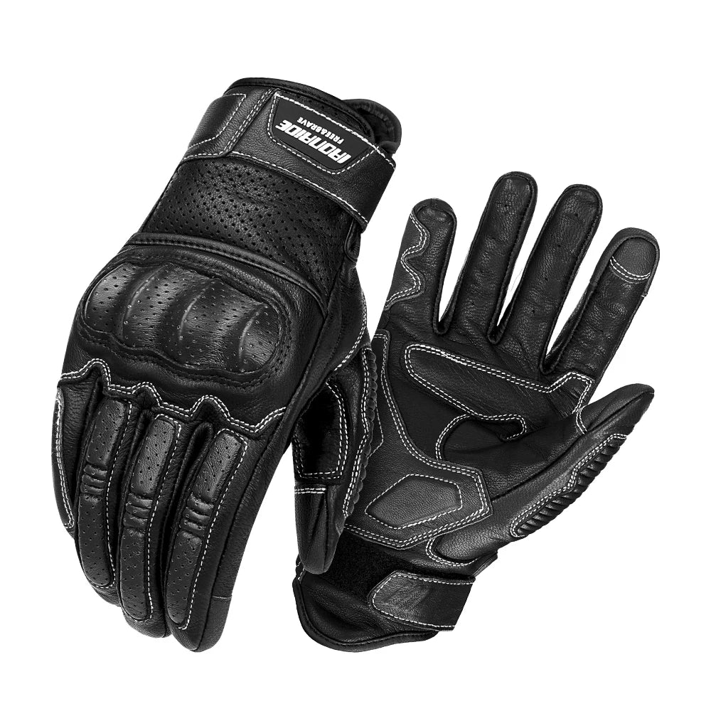 New Motorcycle Retro Leather Gloves Summer Breathable Design Unisex Vintage Riding Gear With Reinforced Stitching For Men Women