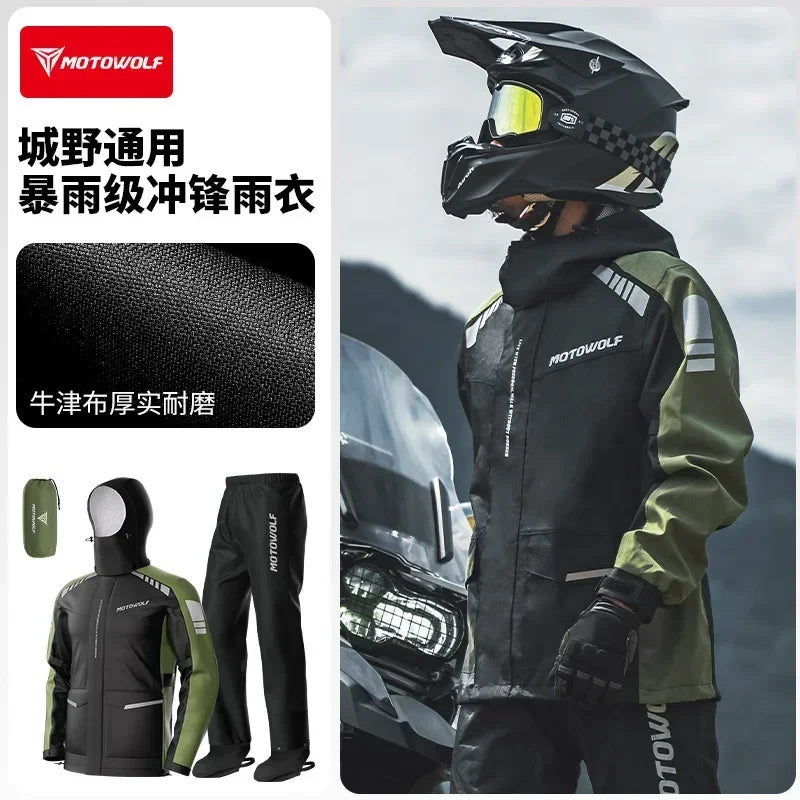 Motorcycle Riding Clothes Motowolf Rain Jacket Outdoor Riding Equipment Bicycle Hiking Raincoat Convenient Motorcycle Equipment