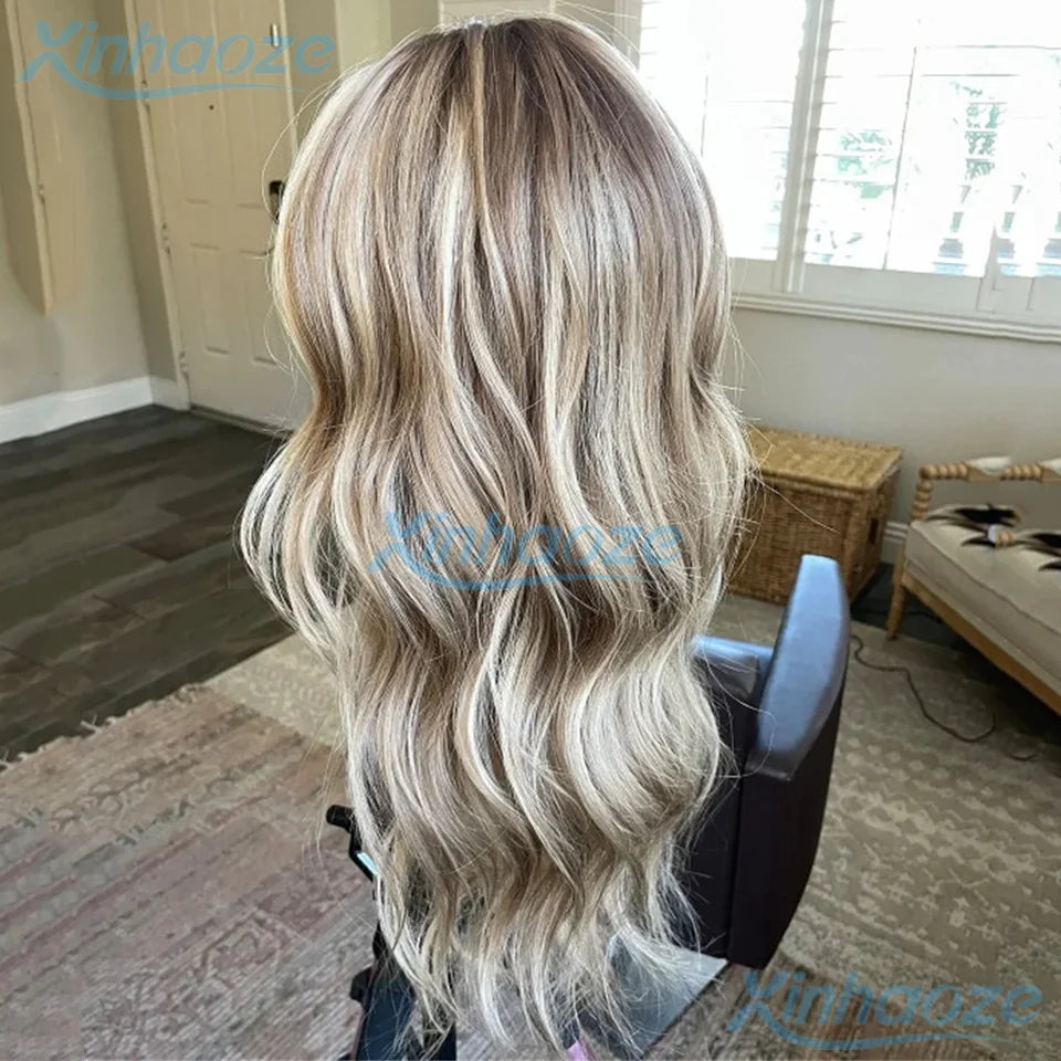 #8/613 Highlight Wig Human Hair Body Wave 613 Color 13x4 HD Lace Frontal Wig Glueless Wigs 100% Human Hair Full Lace For Women