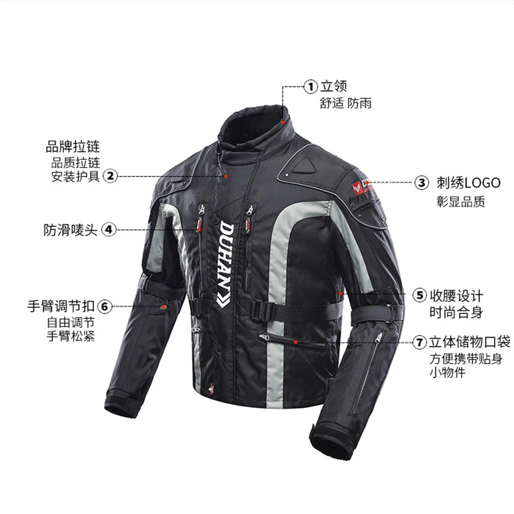 M-2XL Windproof Biker Coat Anti-fall Motorcycle Protection Equipment Wear-resistant Motocross Jacket Men's Motor Clothing
