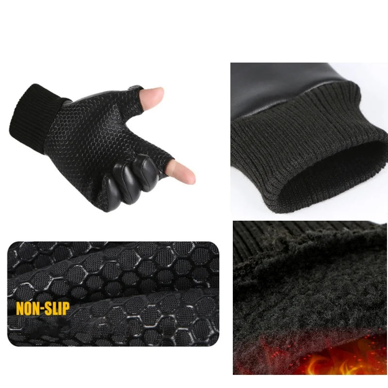 Motorcycle Fleece Lining Thermal Gloves Touch Screen Waterproof Full-finger Cover Motorbike Cycling Riding Snow Ski Warm Mittens