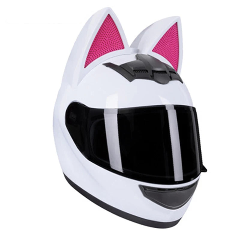 2022 Motorcycle Cat Ear Helmet Capacete Casque Full Face Helmet Women Moto Ear Helmets Personality Motorbike Helmet Motocross