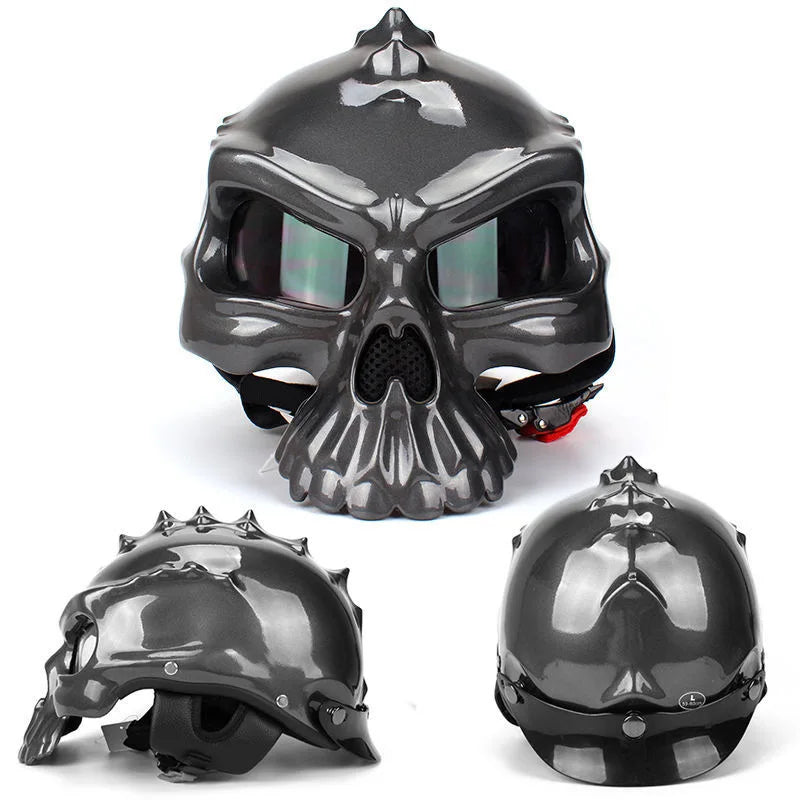 Fashion For Harley Motorcycle Double-sided Wearable Skull Helmet High-quality ABS Half Helmet Personality Four Seasons Universal