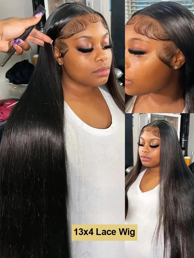 200 Density 13x4 13x6 Transparent Bone Straight 42 Inches 5X5 Lace Front Human Hair Wigs Straight Wigs Pre Plucked Lace Front