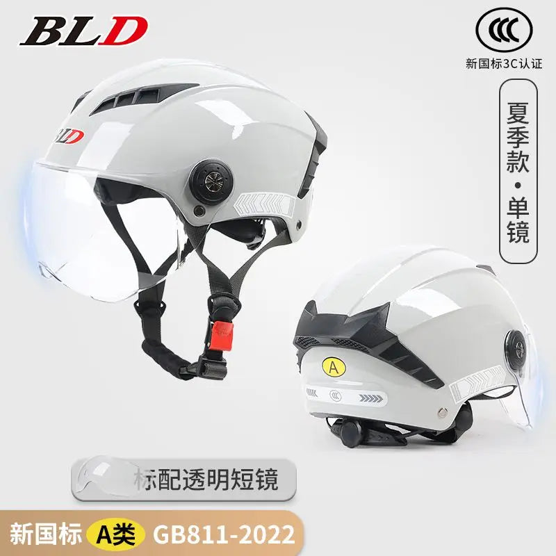 BLD Electric Vehicle Helmet Women's Summer Sunscreen Motorcycle Half Helmet Men's Four Seasons Safety Helmet casco moto
