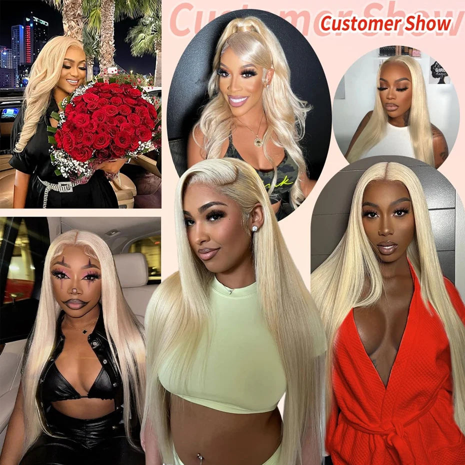 30 Inches 613 HD Lace Frontal Wig 13x6 Blonde Wig Human Hair Pre Plucked 13x4 Brazilian Straight Human Hair Wigs for Black Women
