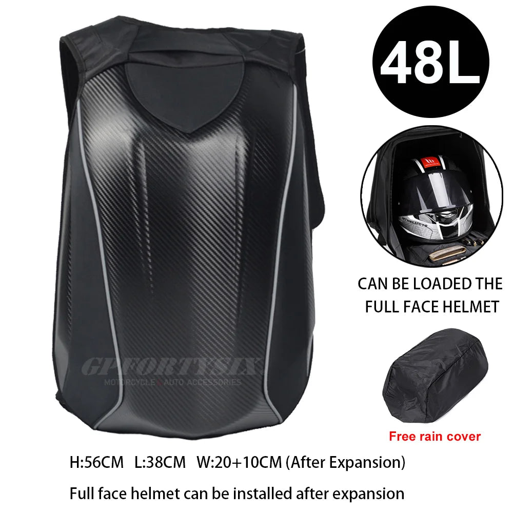 Waterproof Motorcycle Backpack Full Face Helmet Backpack Rider Bag Reflective Travel Bag Carbon Fiber Motorcycle Helmet Bags Men