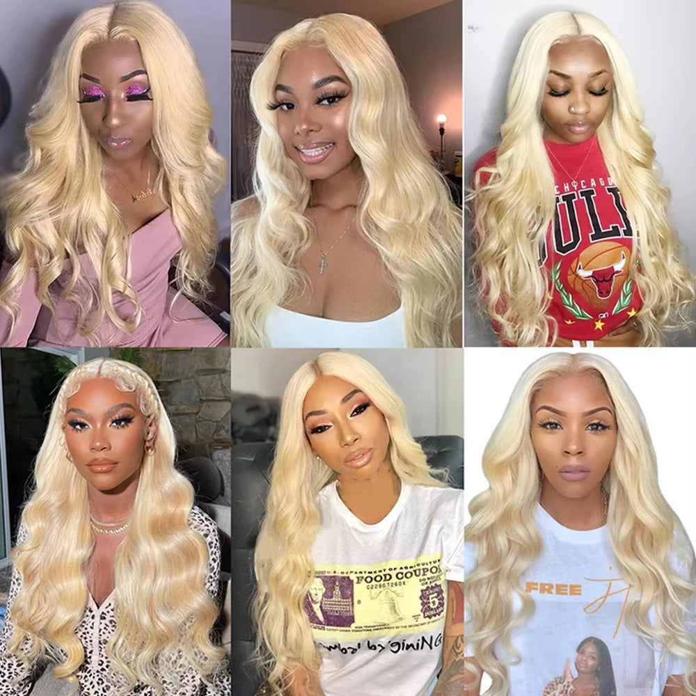 40 42 Inch Body Wave Lace Front Human Hair Wigs Brazilian 613 Hd Lace Frontal Human Hair Wig 13x6 Colored Blonde 200 Density