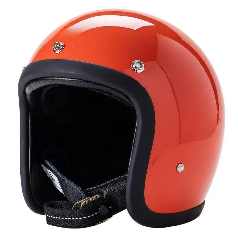 Japanese Korea Style Open Face Motorcycle Helmet Vintage 500TX FiberGlass Retro Scooter Riding 3/4 Jet Casco Moto Capacete